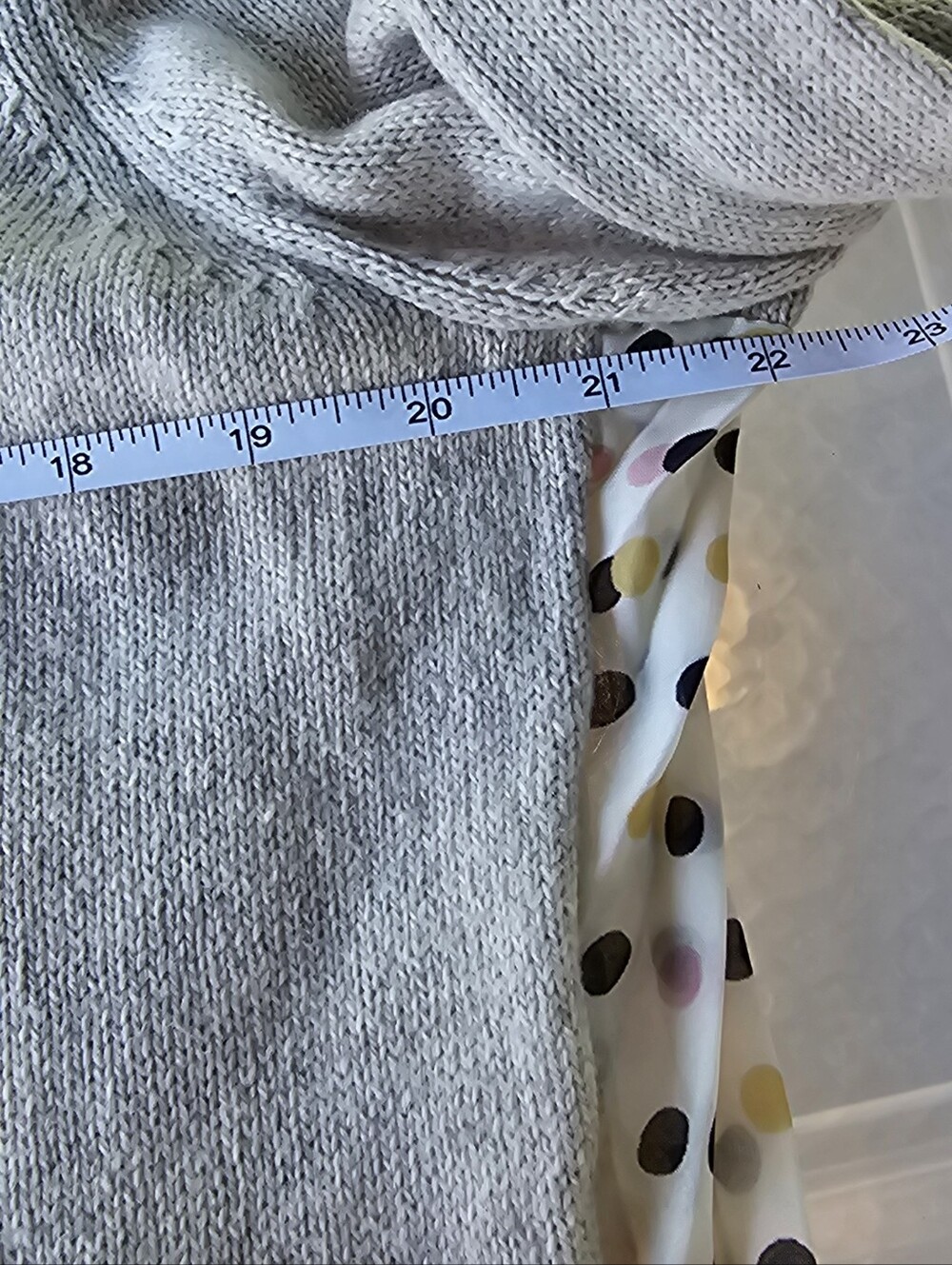 Anthropologie Moth Apres Fete Oatmeal Polka Dot Sweater Sz XL EUC - Picture 10 of 11